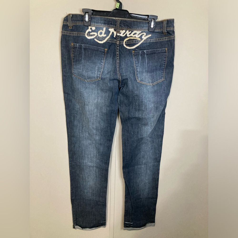 Y2K Ed Hardy Jeans Streetwear Embroidered Jeans Men's Size 32 - Picture 4 of 7